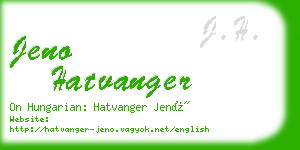 jeno hatvanger business card